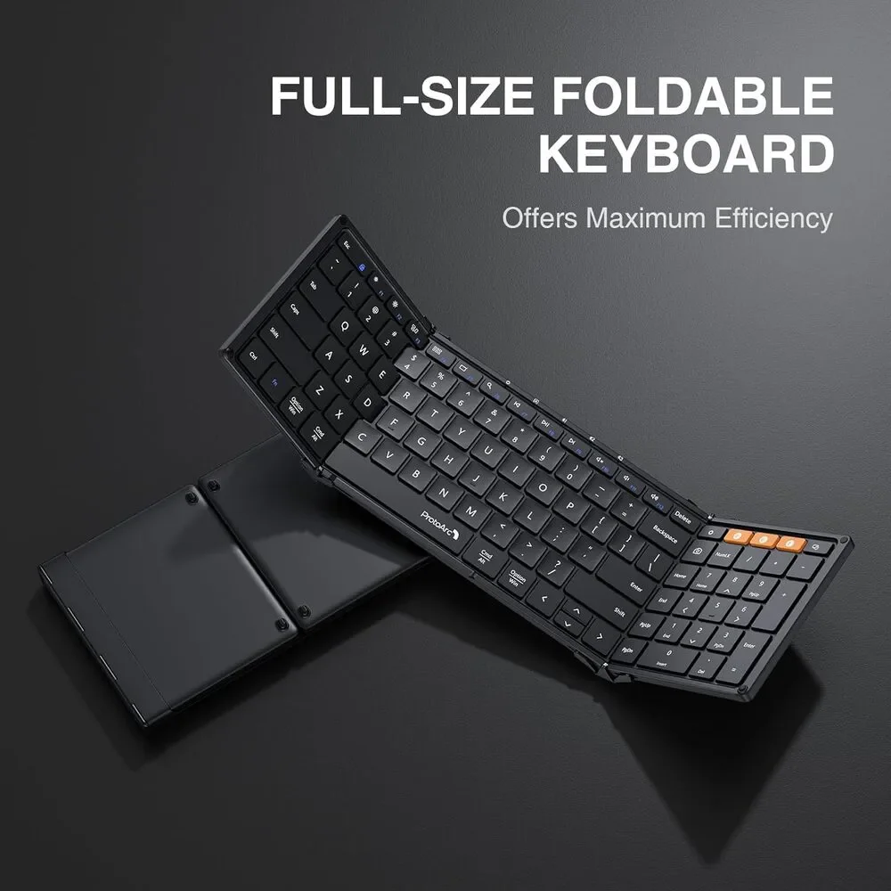 ProtoArc Foldable Bluetooth Keyboard, XK01 Folding Wireless